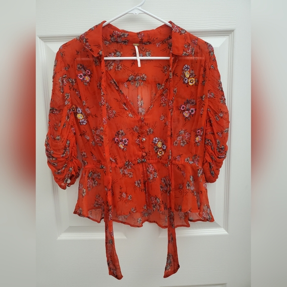 Free People Floral Embroidered Blouse - Picture 2 of 12